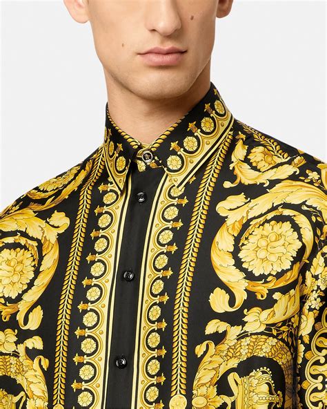 buttercream silk shirt versace|versace barocco t shirt.